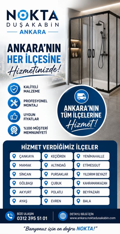 Nokta Duş Ankara Hizmet B&ouml;lgeleri 